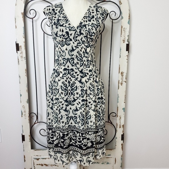 Evan-Picone black print dress size 4 - Picture 1 of 8